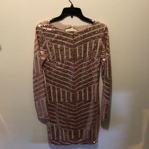 Rose Gold Sequin Party Dress